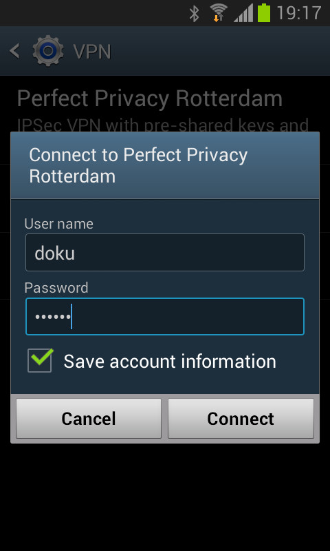 Android: IPsec connect to Rotterdam | IPsec for Android