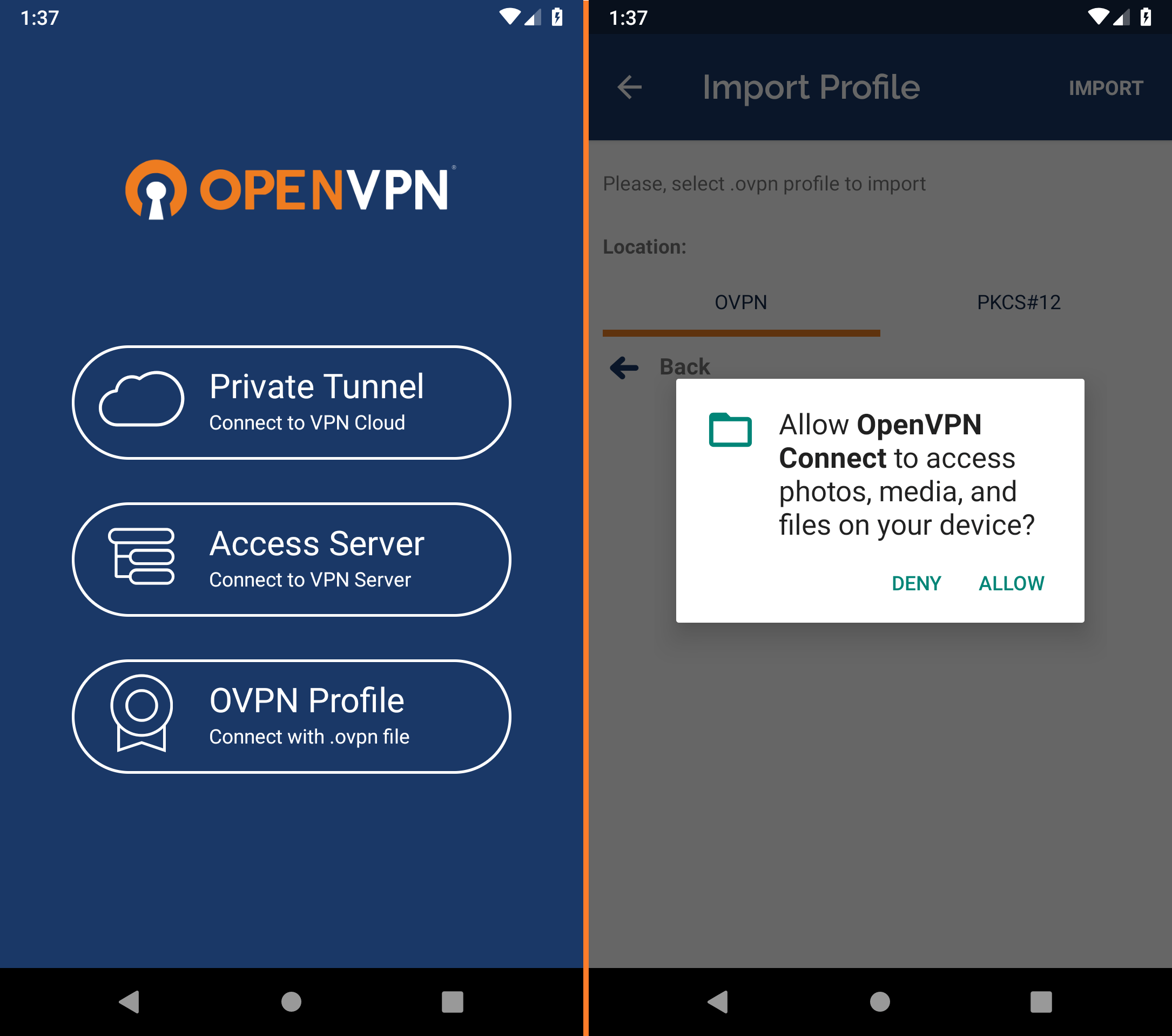 Import VPN profile | Stealth VPN on Android (OpenVPN & HTTP)