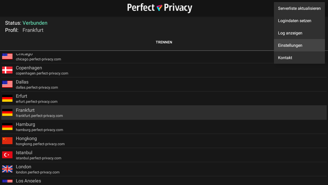 App-Einstellungen öffnen | Perfect Privacy VPN auf einer Android TV Box (IPsec/IKEv2)