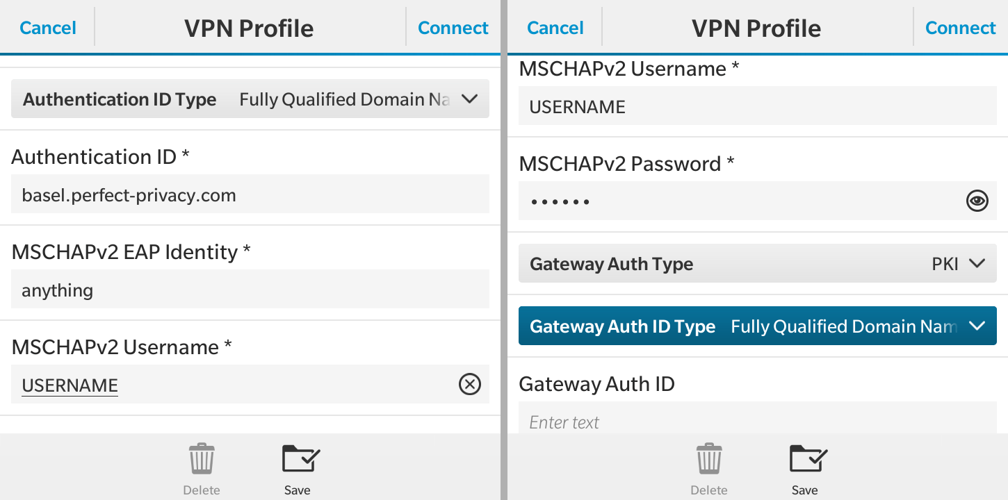 Configure a VPN connection | VPN on BlackBerry OS