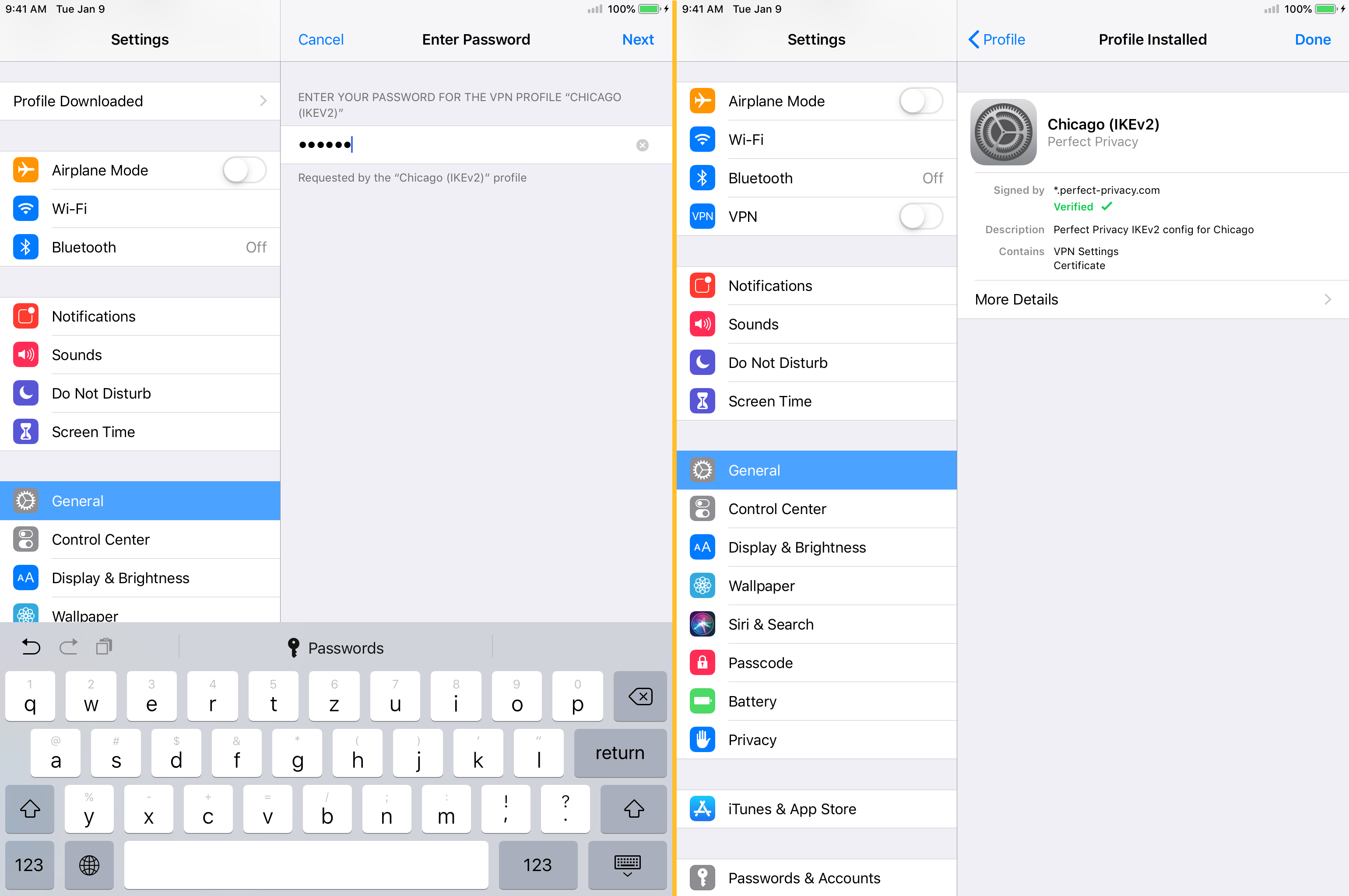 iOS: Enter password in the VPN profile | VPN on iPhone or iPad (IKEv2)