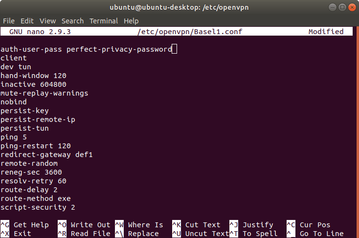 Datei mit Benutzernamen und Passwort im OpenVPN-Profil konfigurieren | Stealth VPN unter Linux (OpenVPN & stunnel)