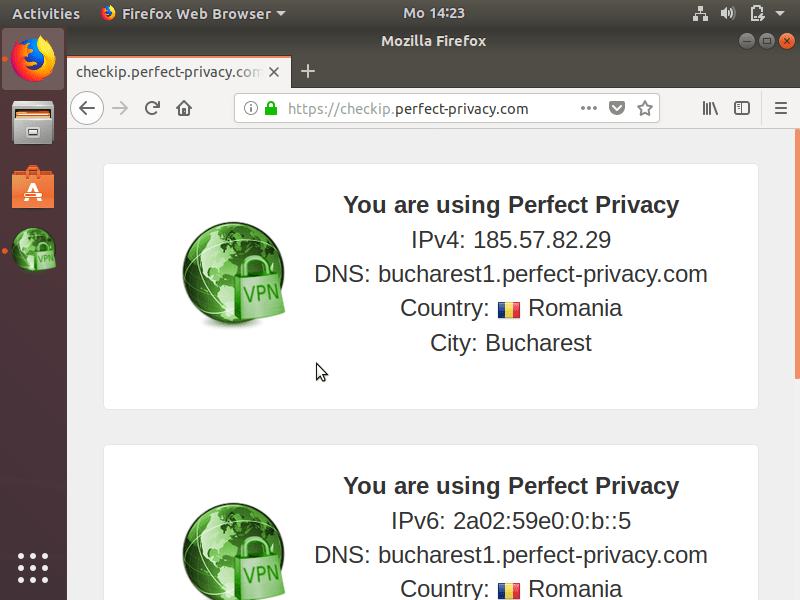 Perfect Privacy Check-IP | Perfect Privacy VPN-Software mit Ubuntu