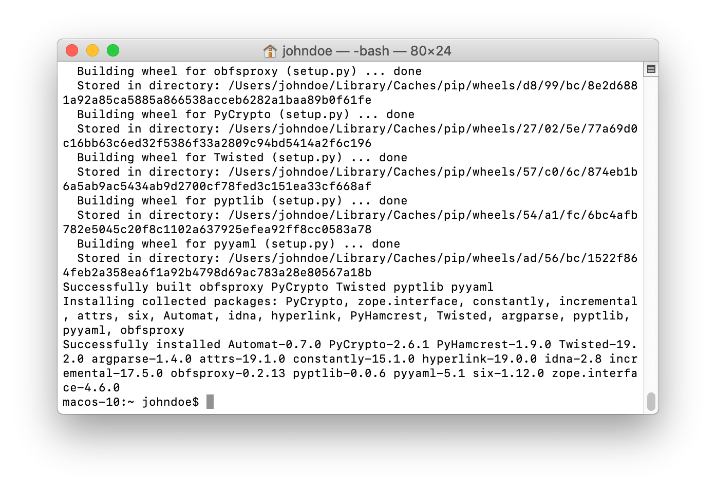 Stealth VPN unter macOS mit Tunnelblick (OpenVPN) & obfsproxy: obfsproxy mit pip2 installieren | Stealth VPN unter macOS (Tunnelblick/OpenVPN & obfsproxy)