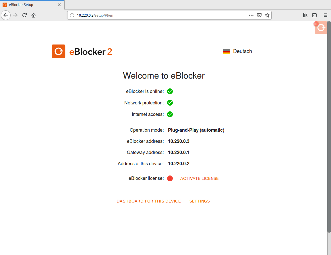 Alt Text | Set up eBlocker with  Perfect Privacy