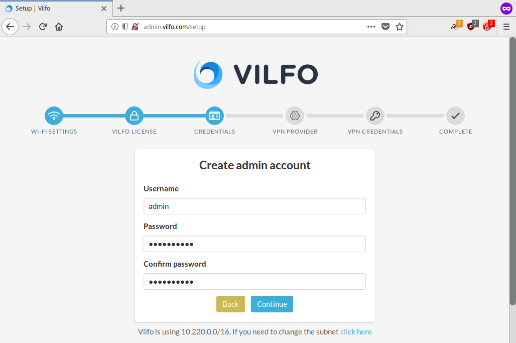 Vilfo-Router - Zugangsdaten: Admin-Zugang einrichten | Perfect Privacy VPN für Vilfo Router